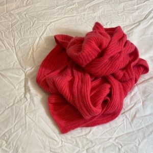 Cole Haan Pink Pure Cashmere Diamond Pinched Scarf